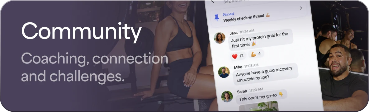 Community — Coaching, connection and challenges.
