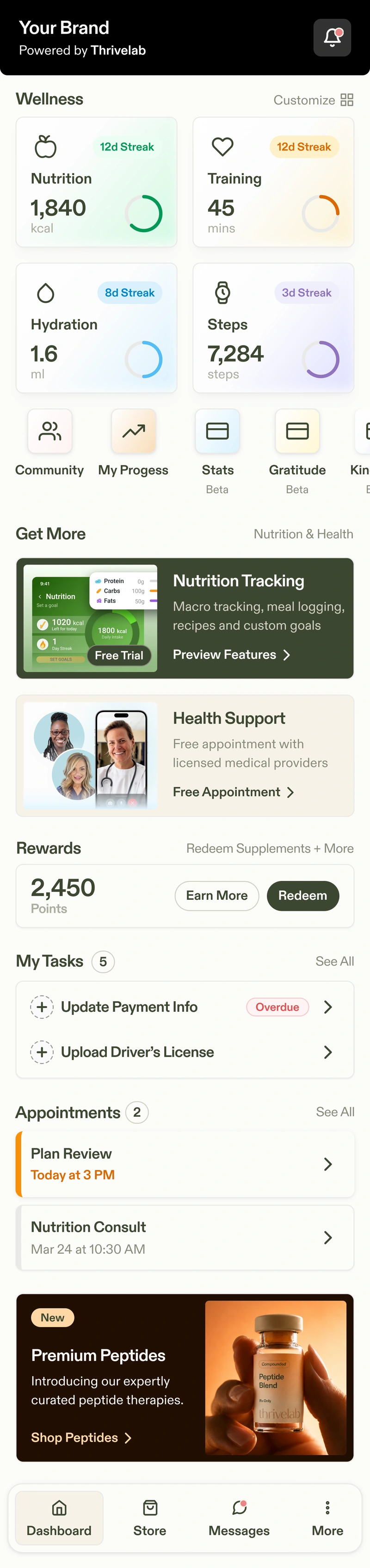Your clinic, on their home screen.